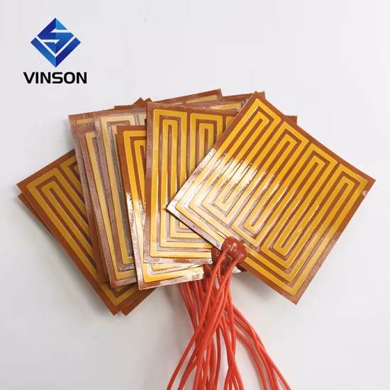 60V 100W Custom Kapton Flexible Film Heater Thick Foil Polyimide Adhesive Backside Heating Element
